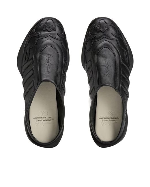 Y-3 Black Regu Slides for men