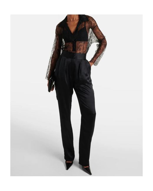TOVE Gray Lucie Floral Lace Silk Top