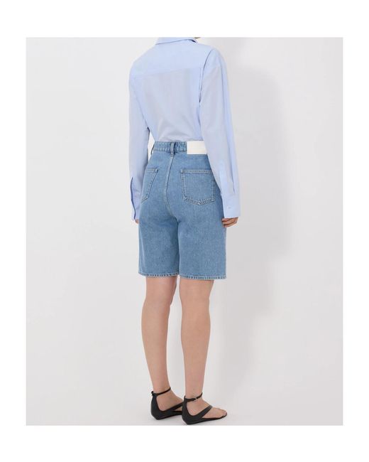 Loulou de Saison Blue High-Rise Denim Shorts