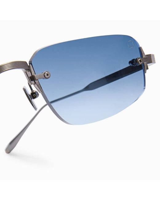 Akoni Blue Juno-Three Geometric-Frame Sunglasses for men