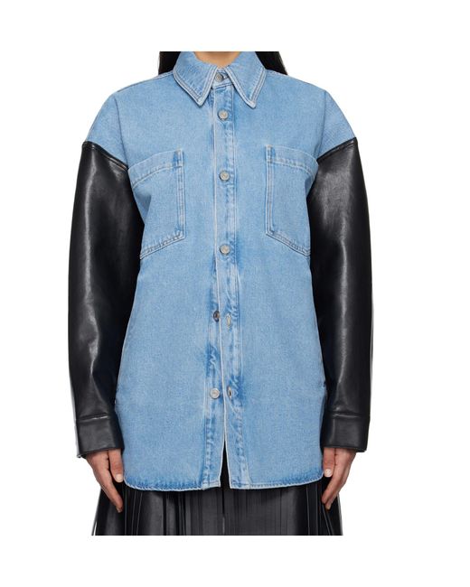 Nanushka Blue Zinnie Panelled Shirt