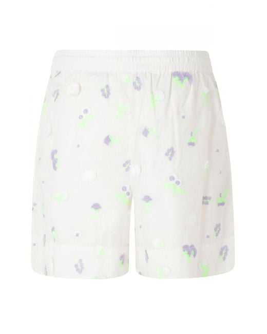 Essentiel Antwerp White Jelena Sequin-Embellished Shorts
