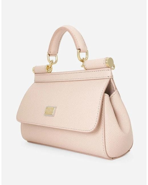 Dolce & Gabbana Pink Small Sicily Leather Tote Bag