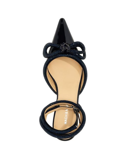 Mach & Mach White Mach Mach Double Bow Pointed Toe Ballerina Shoes