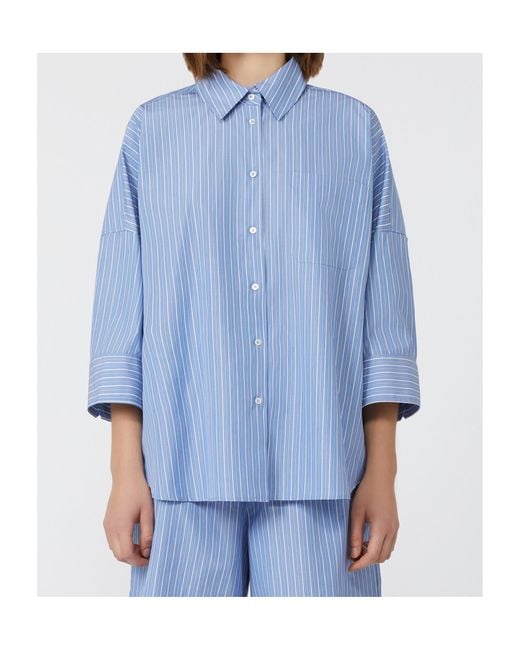 Weekend by Maxmara Blue Oversized Poplin Shirt