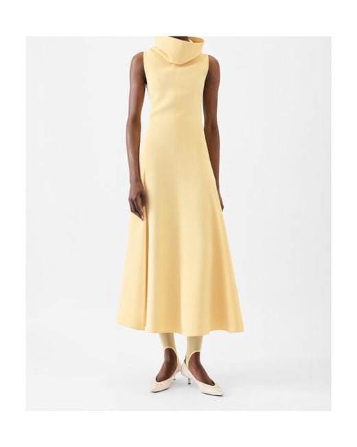 Jacquemus Natural Cowl-Neck Sleeveless Dress