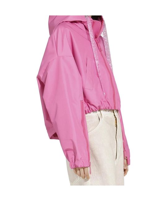 Khrisjoy Pink Drawstring Hooded Jacket
