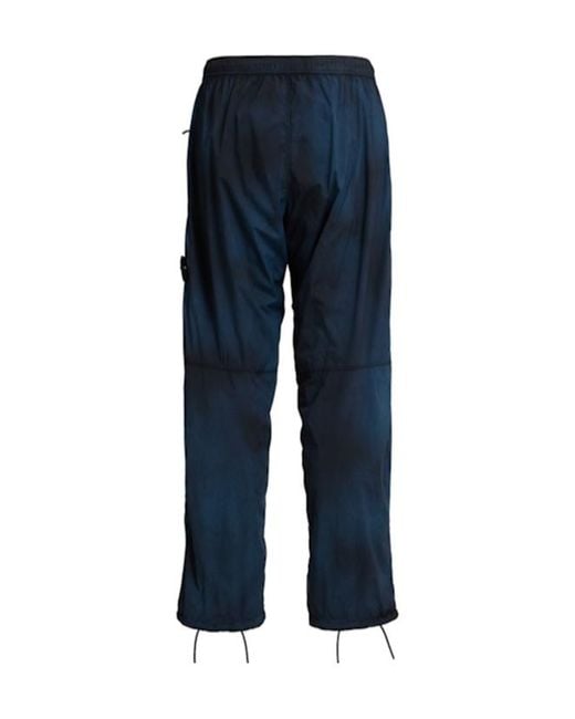 Stone Island Blue Elastic Waist Casual Pants for men