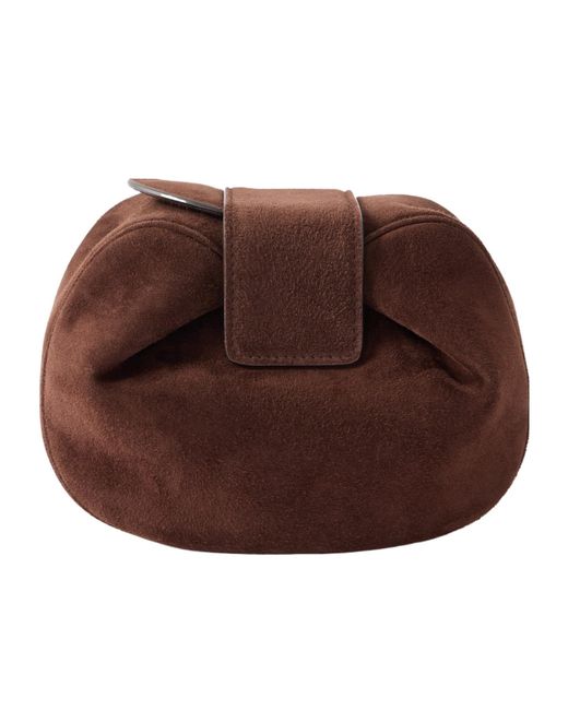 Gabriela Hearst Brown Soft Demi Suede Clutch