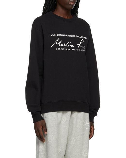 Martine Rose Black Logo-Print Cotton Sweatshirt for men