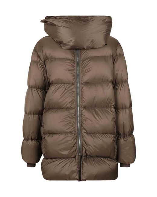 Rick Owens Brown Logo Down Jacket for men