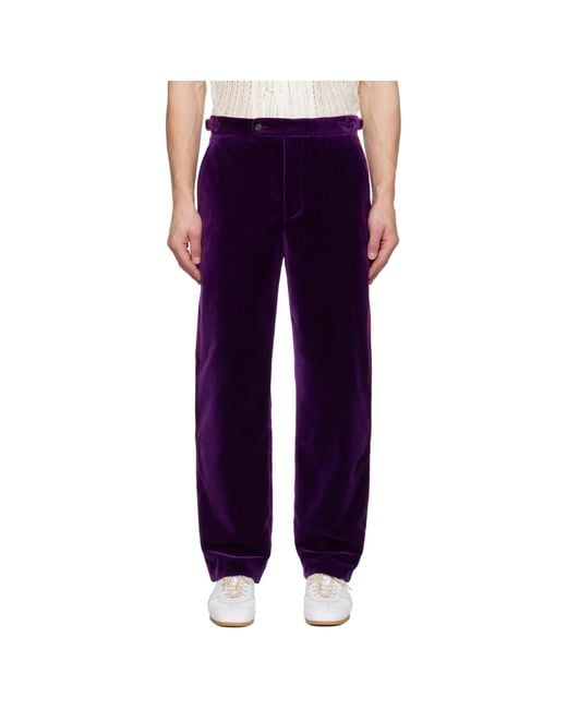 Bode Blue Straight-Leg Casual Pants for men