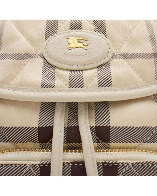 Burberry Natural Horseshoe Checked Mini Backpack