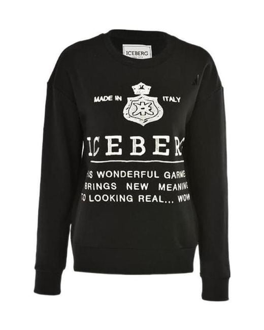 Iceberg Black Round-Neck Pullover