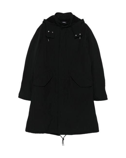 A.P.C. Black Single-Breasted Coat for men