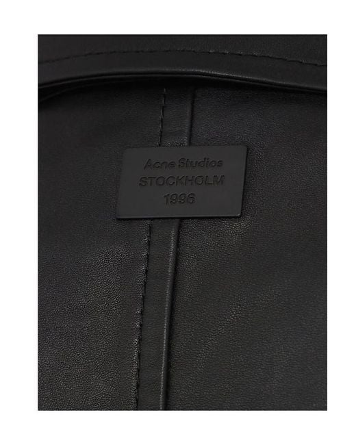 Acne Black Leather Jacket W/ Zipped Belt for men