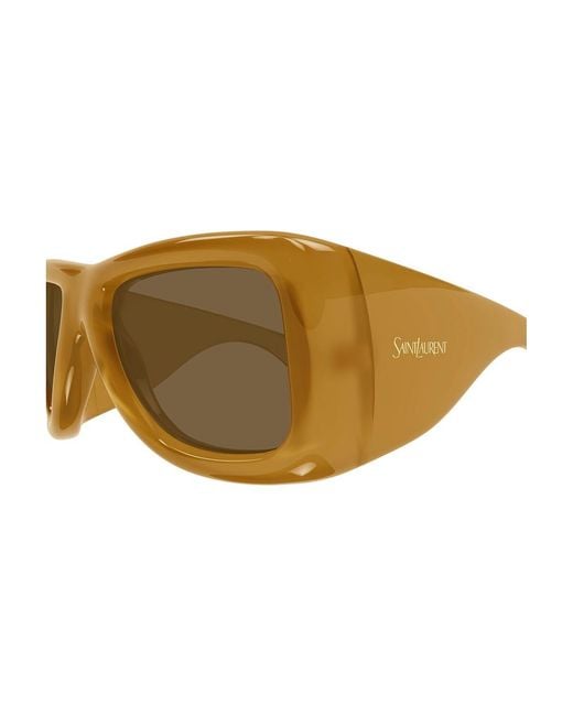 Saint Laurent Yellow Howl Rectangle-Frame Sunglasses for men