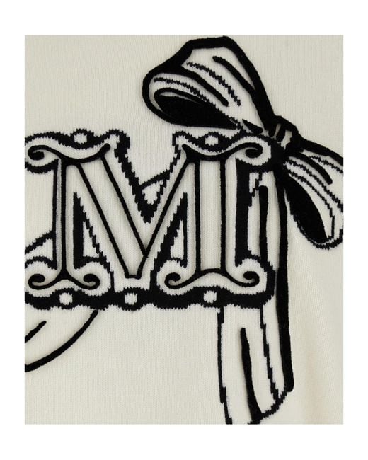 Max Mara White Crewneck Long-Sleeved Jumper