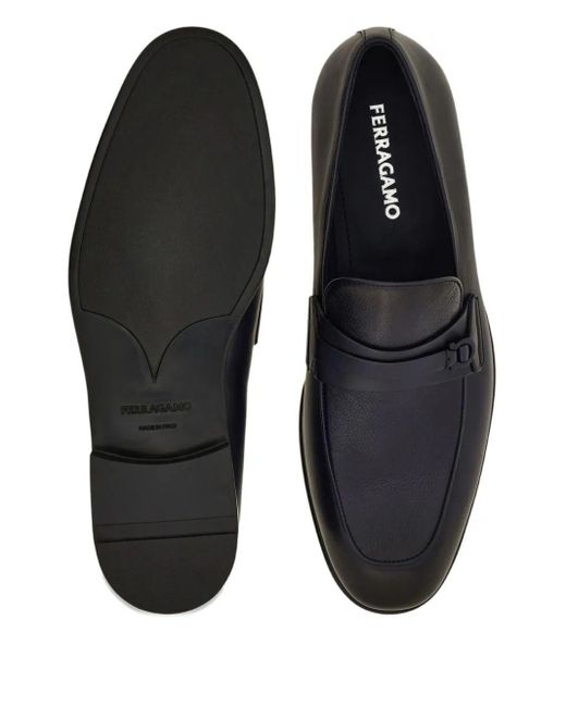 Ferragamo Blue Loafer With Gancini Ornament for men