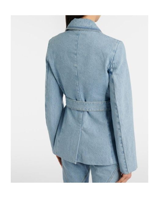Nina Ricci Blue Belted Denim Jacket