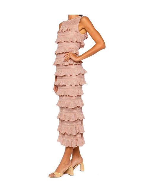Zimmermann Red Luna Lace Ruffle Dress
