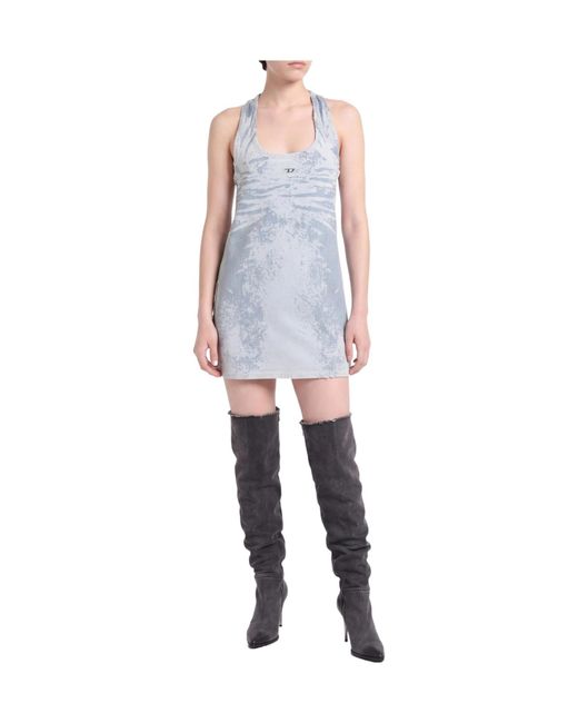 DIESEL Blue Light-Wash Denim Bodycon Dress