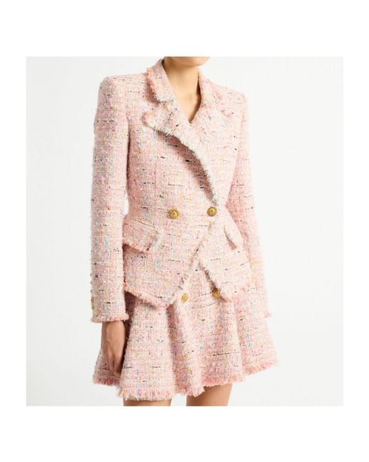 Balmain Pink Tweed 2-Button Jacket