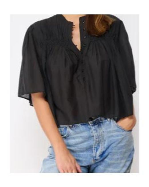 Isabel Marant Black Pleated Buttoned Shirt