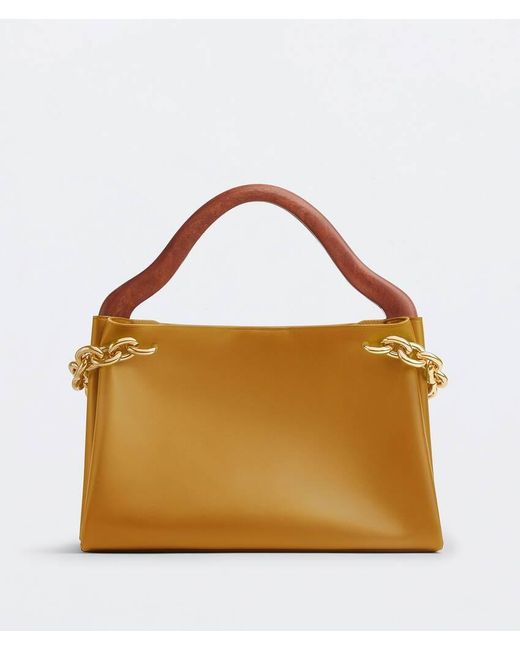 Bottega Veneta Brown Small Chain Wooden Handle Tote Bag