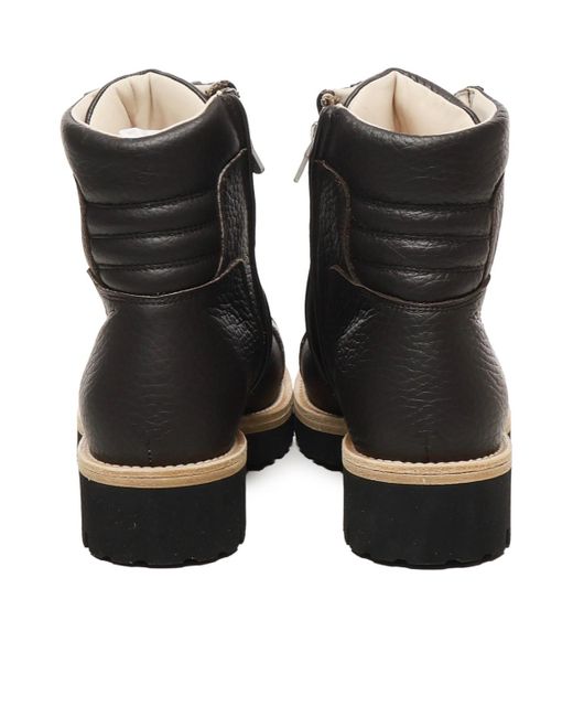 Eleventy Black Lace-Up Rubber Sole Boots for men