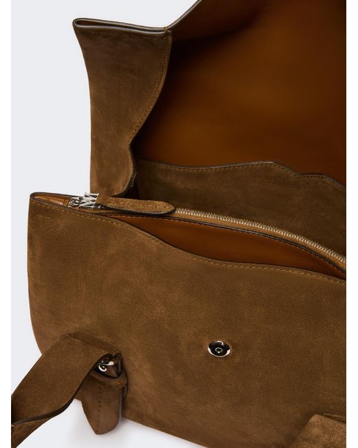 Max Mara Brown Split Leather Archetipo Handbag