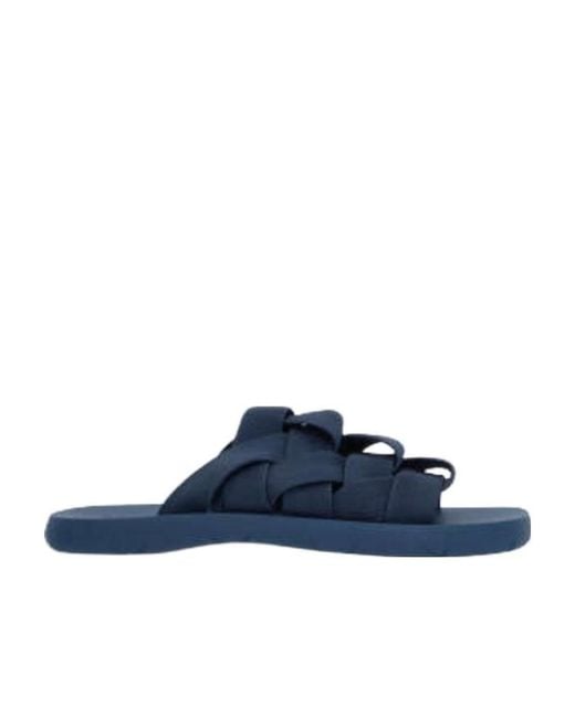 Bottega Veneta Blue Logo Stretch Slippers for men