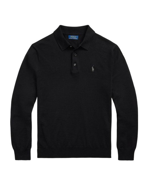 Polo Ralph Lauren Blue Merino Crew Neck Jumper for men