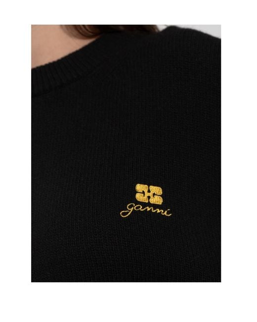 Ganni Black Wool Mix Jumper