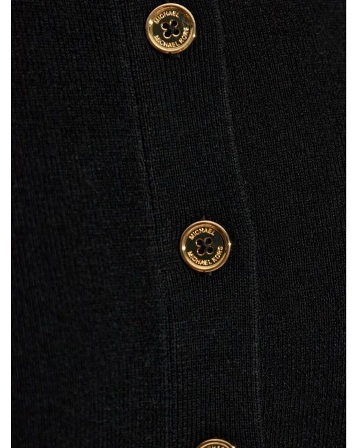 MICHAEL Michael Kors Black Ribbed-Button Cardigan