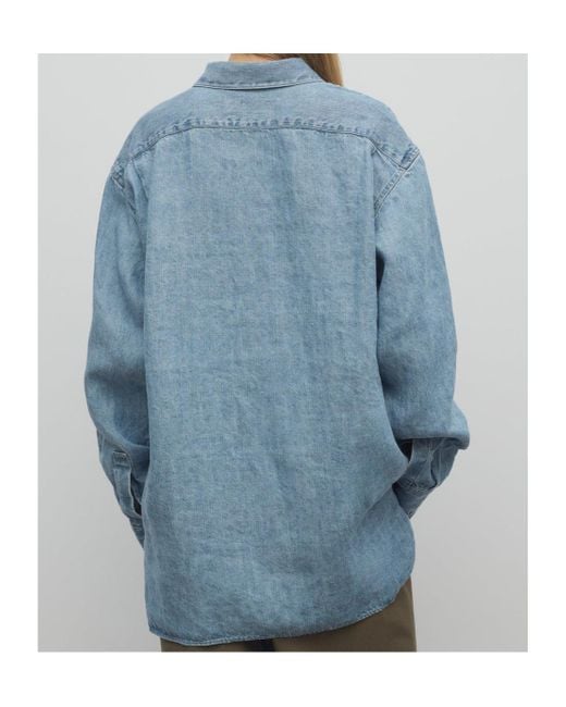 The Row Blue Nesson Button-Up Denim Shirt