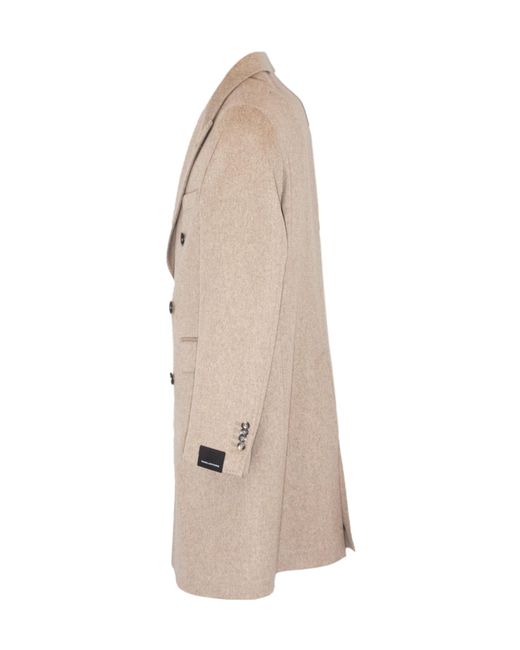 Tagliatore Natural Double-Breasted Wool Coat for men