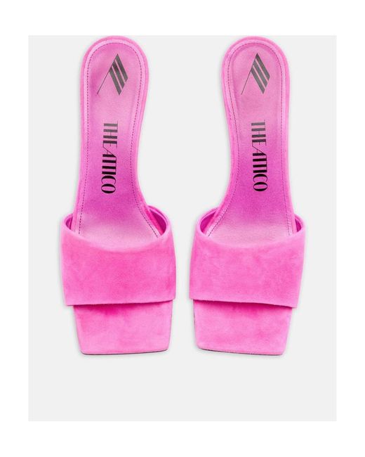 The Attico Pink The Cheope Square Toe Slip-On Mules