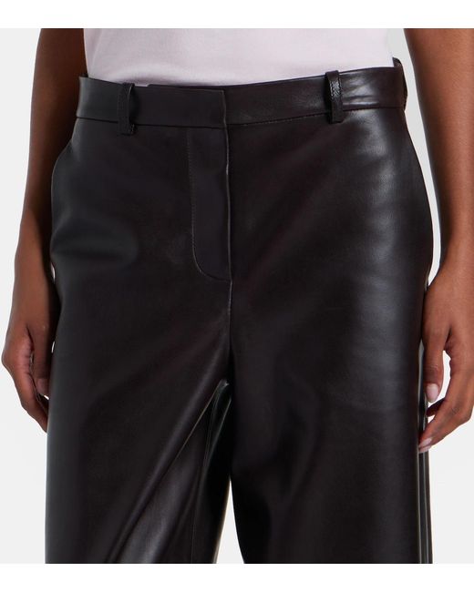 Nour Hammour Black Coda Leather Wide-Leg Pants