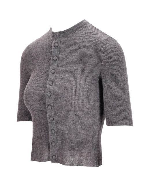 Citizens of Humanity Gray Short-Sleeve Knitted Cardigan
