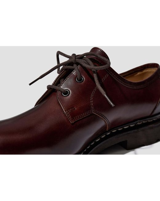 Paraboot Brown Round-Toe Business Dress Shoes for men