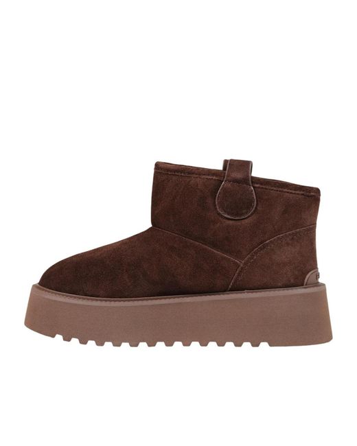Pinko Brown Round-Toe Snow Boots