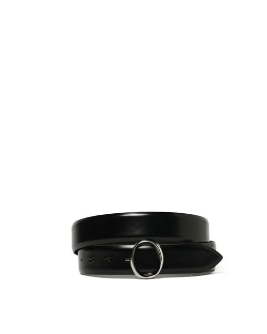 Orciani Black Belt With Circular Buckle for men