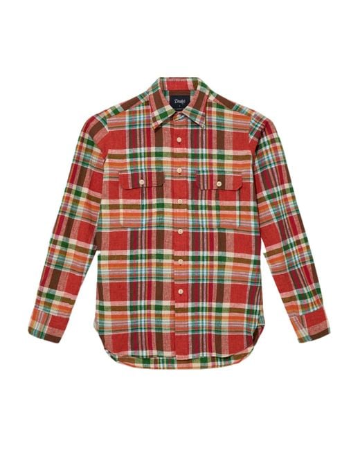 Drake's Red Long Sleeve Shirt for men