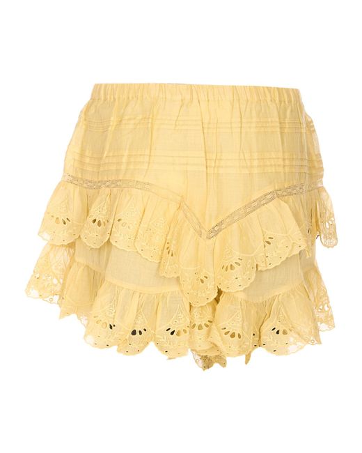 Isabel Marant Yellow Isabel Marant Étoile Jocadia Floral Lace Shorts