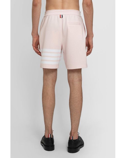 Thom Browne Pink Ottoman -Bar Track Shorts for men
