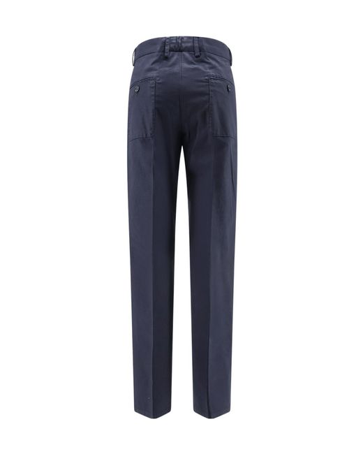Aspesi Blue Pleated Zipper Casual Pants
