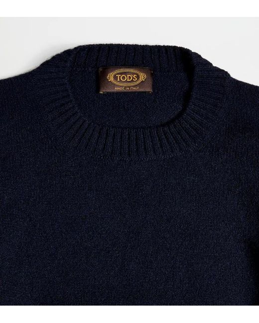 Tod's Blue Long-Sleeved Sweater for men