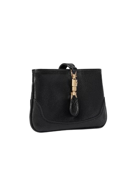 Gucci Black Jackie Zip Key Pouch