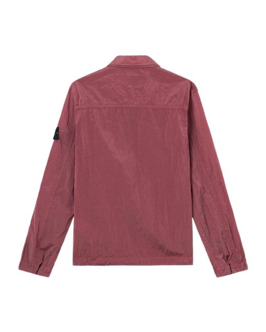 Stone Island Purple Regular-Fit Zip-Up Overshirt With Chest Pocket for men